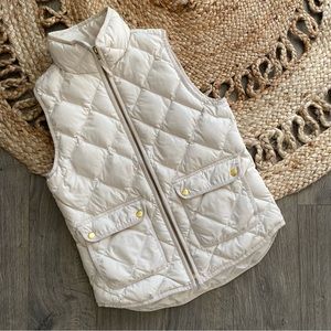J. Crew | White Cream Puffer Vest